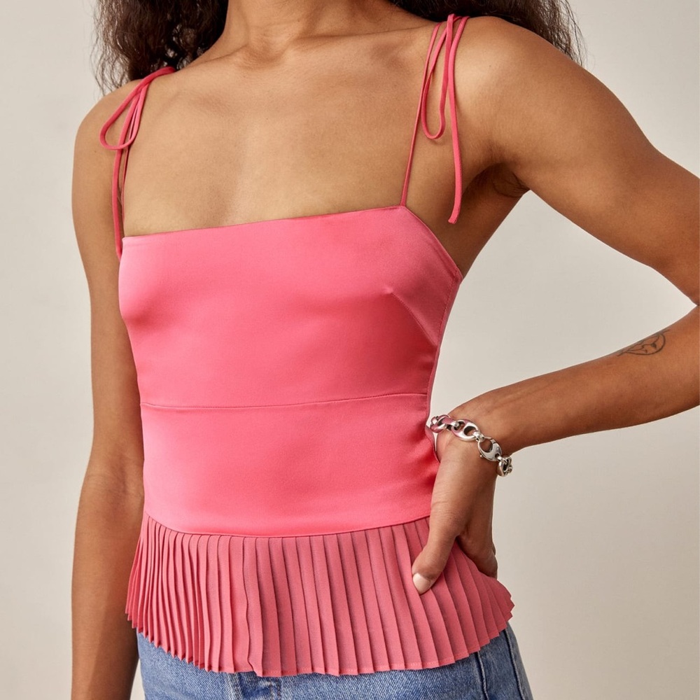 Pink Silk Reformation Tank Top